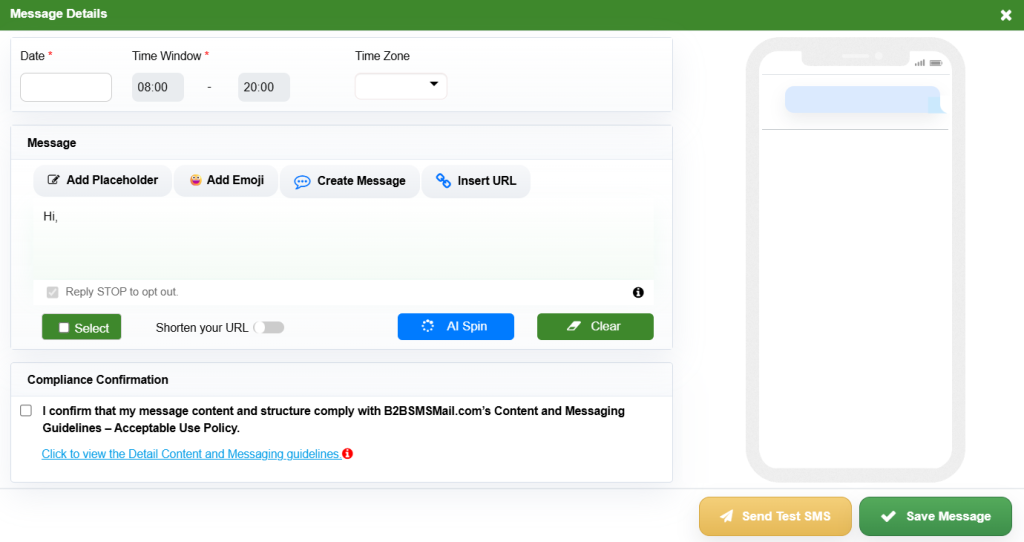 b2bsmsmail Dashboard