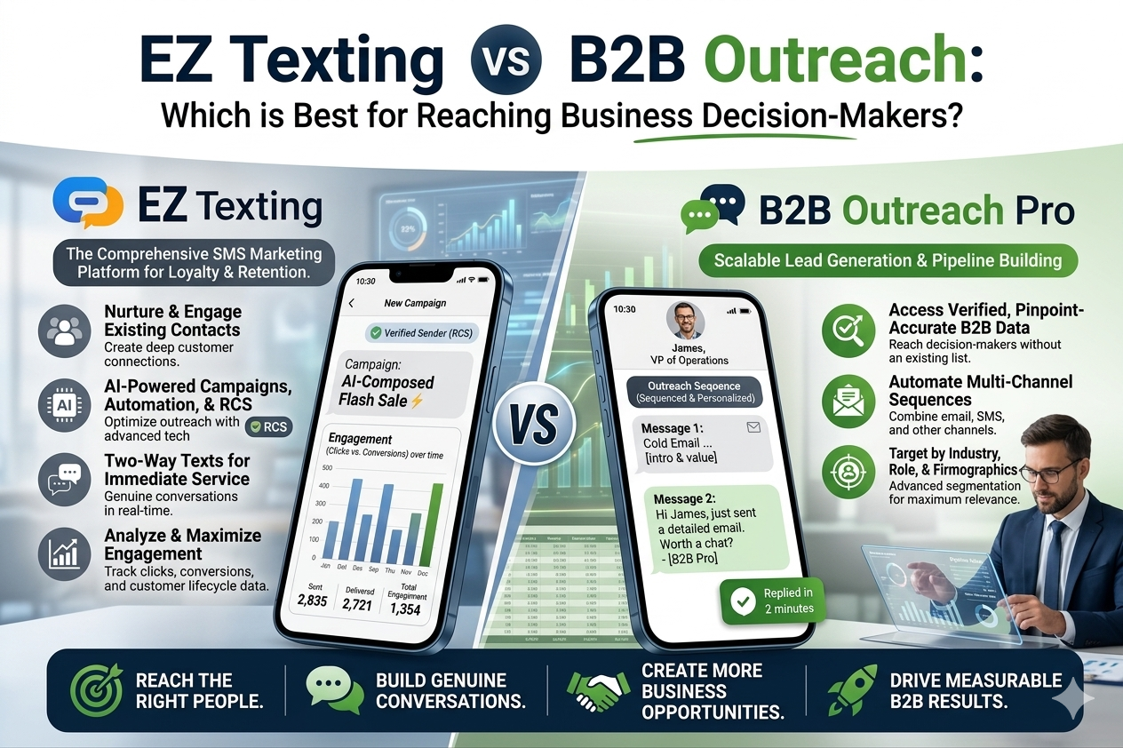 EZ Texting vs B2BSMSMail: Best for B2B Decision-Makers?